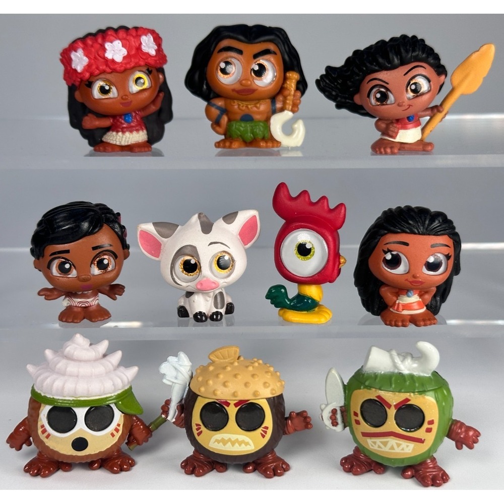 Disney Doorables MOANA Multi Series Lot of 9 Maui Pua Nei Nei Ultra Rare Retired